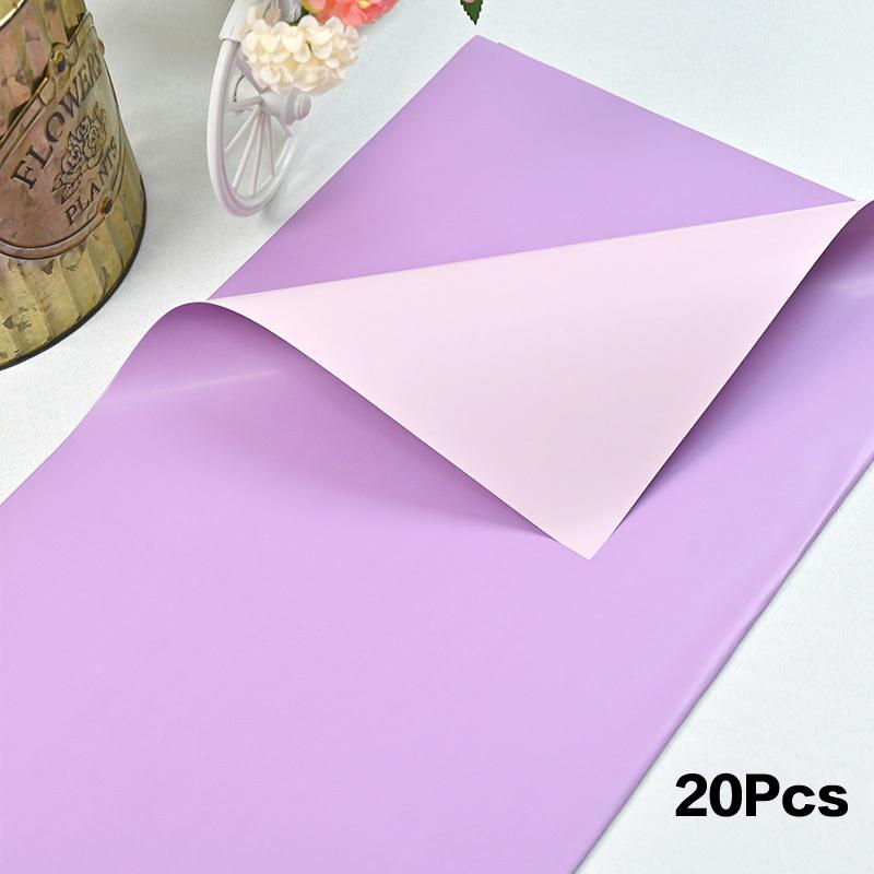 20 Pcs Two-Sided Colored Flower Wrappers Waterproof Bouquet Packaging 58cm DIY Gift Wrapping Paper Flower Decoration