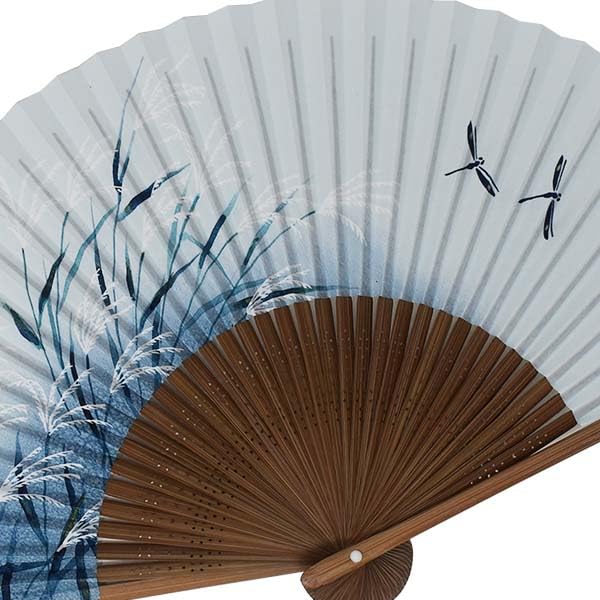 kimono folding Susuki 22cm [Fashionable Iroha] Kyoto-style fan, dragonfly, Karaki, men's,