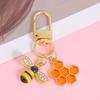 Keychain Pendant Decorative Bee Shape Keychain with Rhinestones Dripping Oil Compact Lightweight Versatile Backpack Accessory