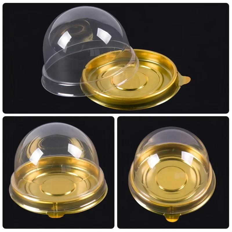 Dessert Gift Packaging Boxes 50Pcs Food Grade Plastic Egg Yolk Pastry Containers for Home Baking Gifting Party Supplies