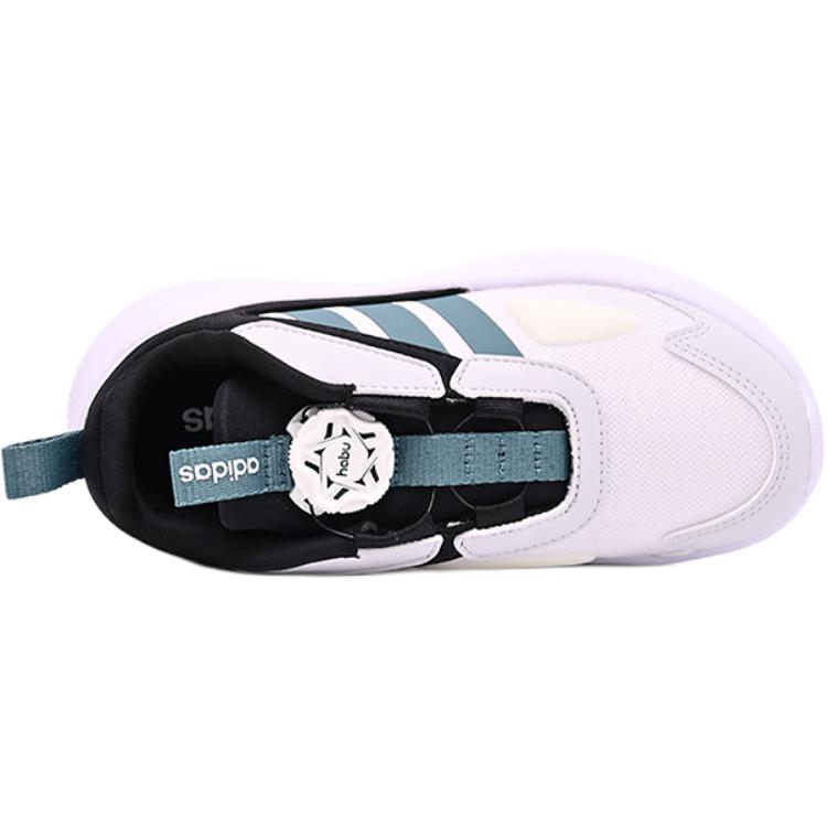 New Adidas Slip Resistant Abrasion Resistant Low top Kids' Running Shoes White Black Green Kids' HP3624