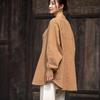 2026 Autumn Women's Zen-Style Cotton Linen Cardigan with Frog Buttons for Tea Ceremony