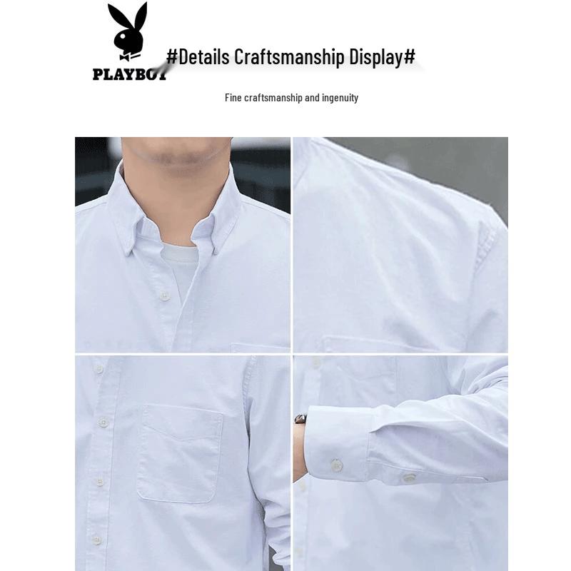 PLAYBOY Men's Cotton Long-Sleeve Shirt