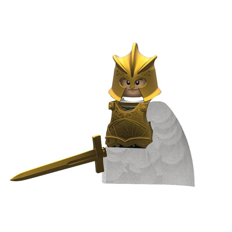 1pcs Thrones Golden Armor Warrior Guard Jaime Lannister Barristan Selmy Meryn Trant Building Blocks Mini Action Figure Toys