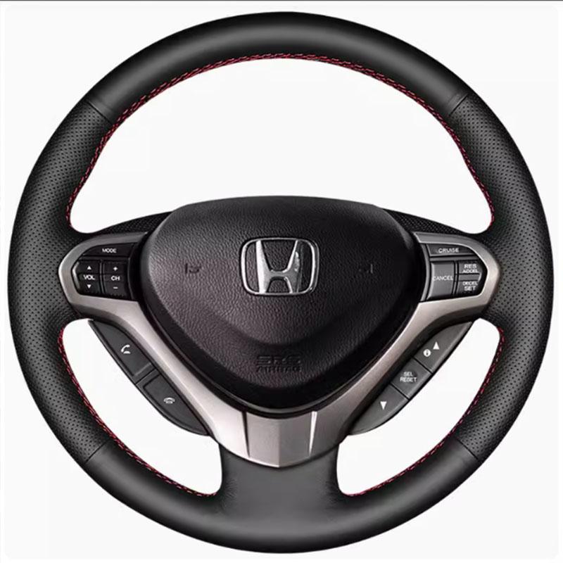 Hand-Stitched Non-slip Genuine Leather Car Steering Wheel Cover For Honda Accord Euro 2008-2015 Acura TSX 2009-2014 Auto Parts