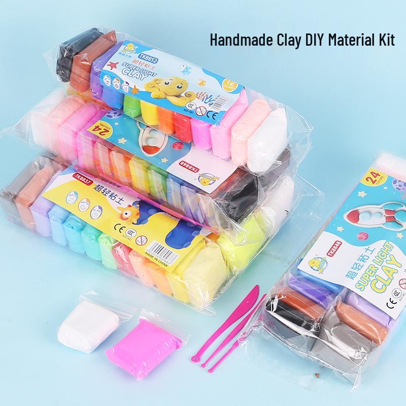 Handmade Ultra-light Children's Colored Clay Playdough Set with Tools
