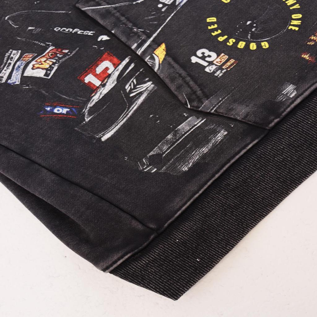 Godspeed Retro Skull Racer Hoodie - Washed-Out Street Rock Style