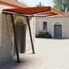 VidaXL Manual Retractable Awning with LED 3.5x2.5 M Orange and Brown 3070125