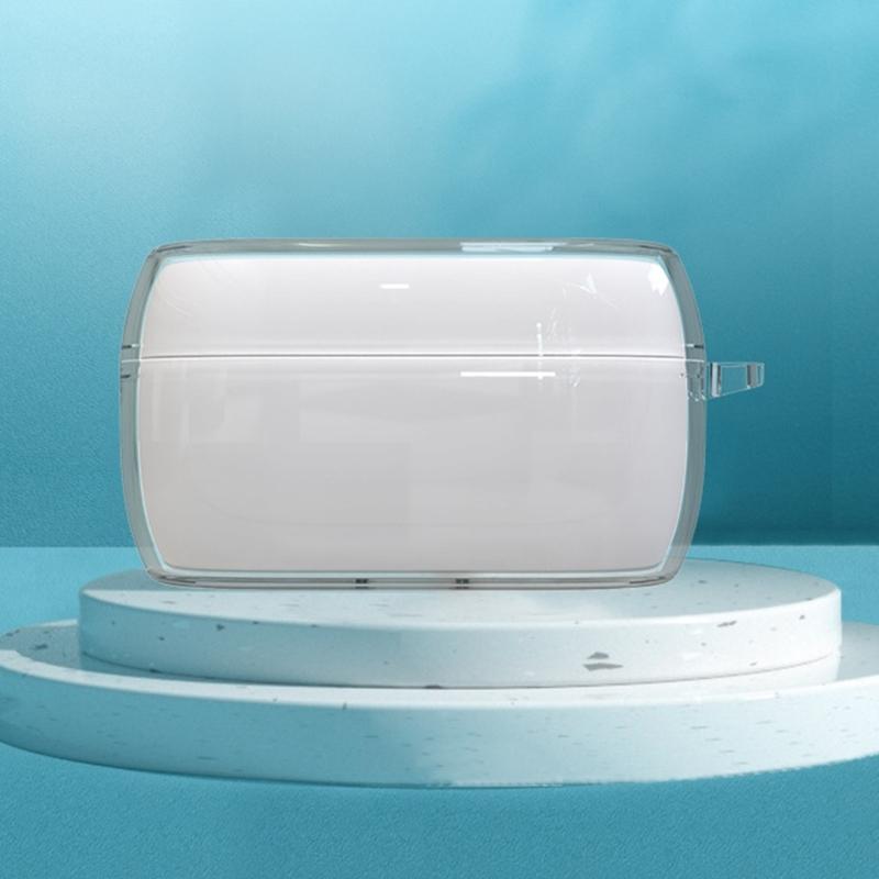 Transparents Earbuds Case Scratch Resistant Silicone Protections Sleeve for 5 with Carabiner Clip