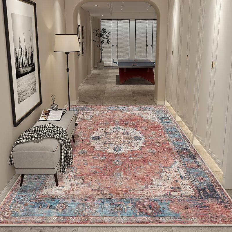 Persian Style Big Size Non-slip Carpet Living Room Easy Clean Entrance Door Mat Soft Foldable Lounge Area Rug Machine Washable