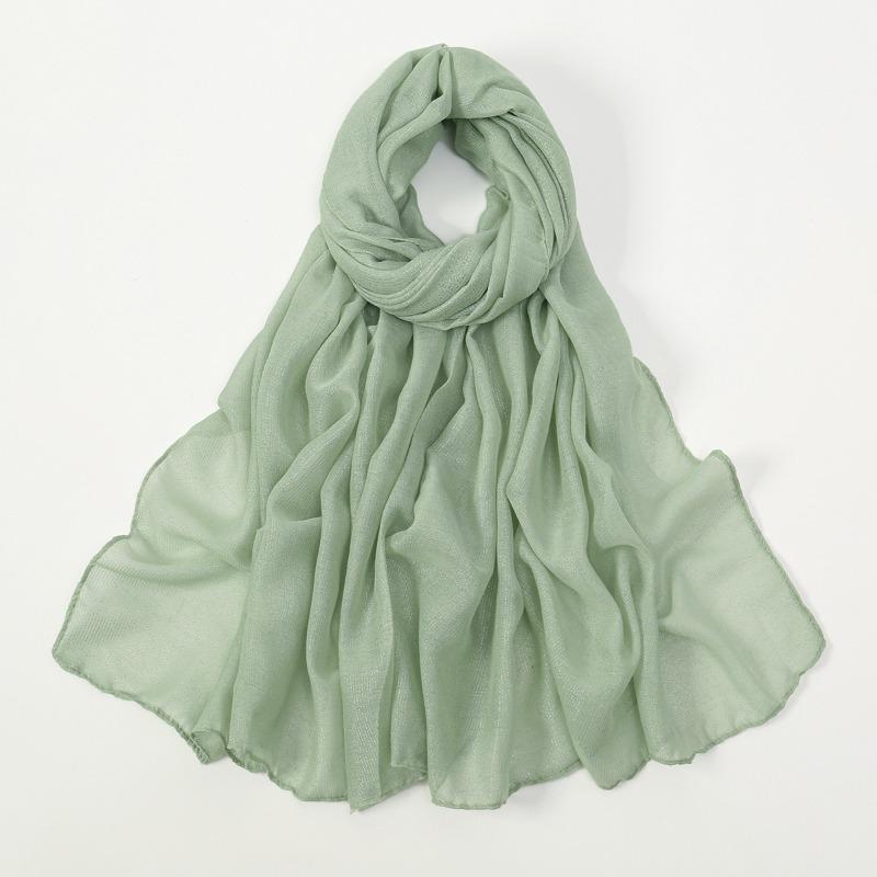 New silver silk breathable sunscreen versatile long scarf women's yarn scarf Middle Eastern women's ethnic headscarf scarf