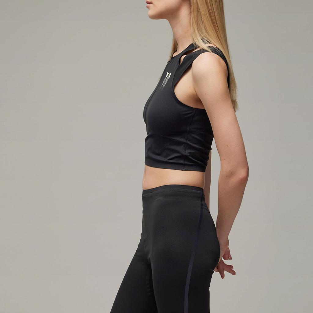Adidas Letter And Number Print Slim Fit Zip Design Sleeveless Tank Top Women Tops Black IR7103
