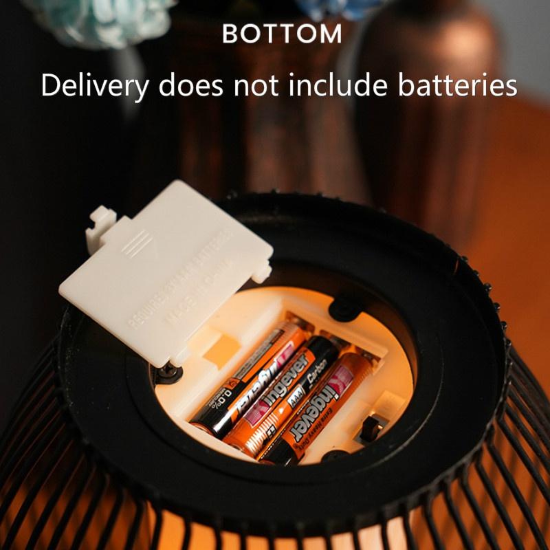 İskandinav Minimalist Ferforje Dekorasyon Gece Lambası Led Simülasyon Mum Kahve Restoran Yaratıcı Kapalı Ev El Sanatları