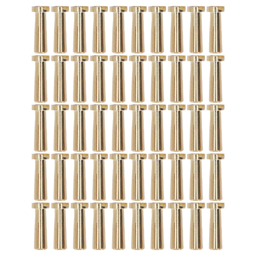 50 Pcs 5mm Battery Connector Plug 5mm Brass High Hardness RC Battery ESC Motor Connector