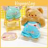 And Fuzzy Soft Cream Bear Plush Keyring With Cute Outfit Ideal For Decoration Key