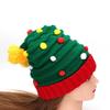 Unisex Christmas Pom-Pom Wool Hat with Elk and Santa Design