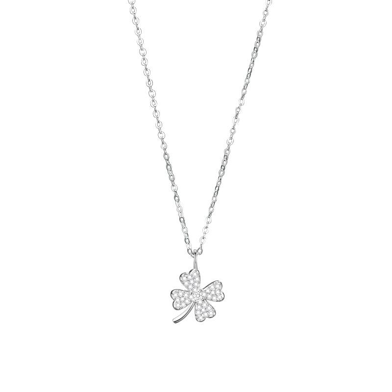 Four-leaf clover Korean fashion simple niche necklace women's jewelry flower cross pendant accessories