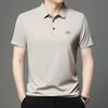 STORN New Men's Business Casual Short Sleeved Shirt with Badge Solid Color Polo Shirt Fashionable Breathable Comfortable Versatile Top