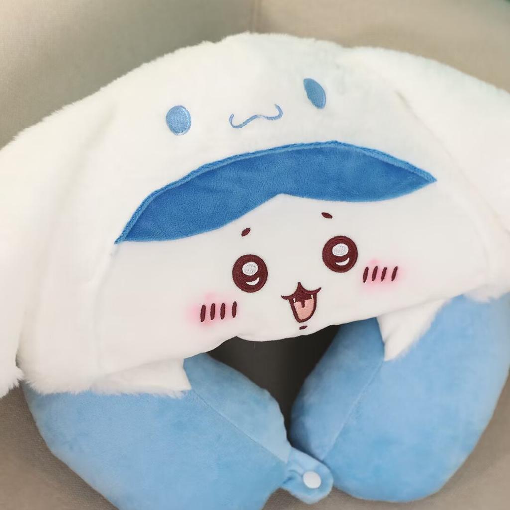Cos Hachiware Usagi Chiikawa Cosplay Hello Kitty Cinnamoroll Pom Pom Purin U-shaped Neck Pillow Hachiware Portable Travel Pillow