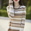 2024 Women's Striped Long-Sleeve Knitwear: Soft Slim Fit Sweater for Layering