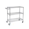 Customized Anti-Static Three-Tier Chrome Wire Mesh Workshop Cart with Wheels