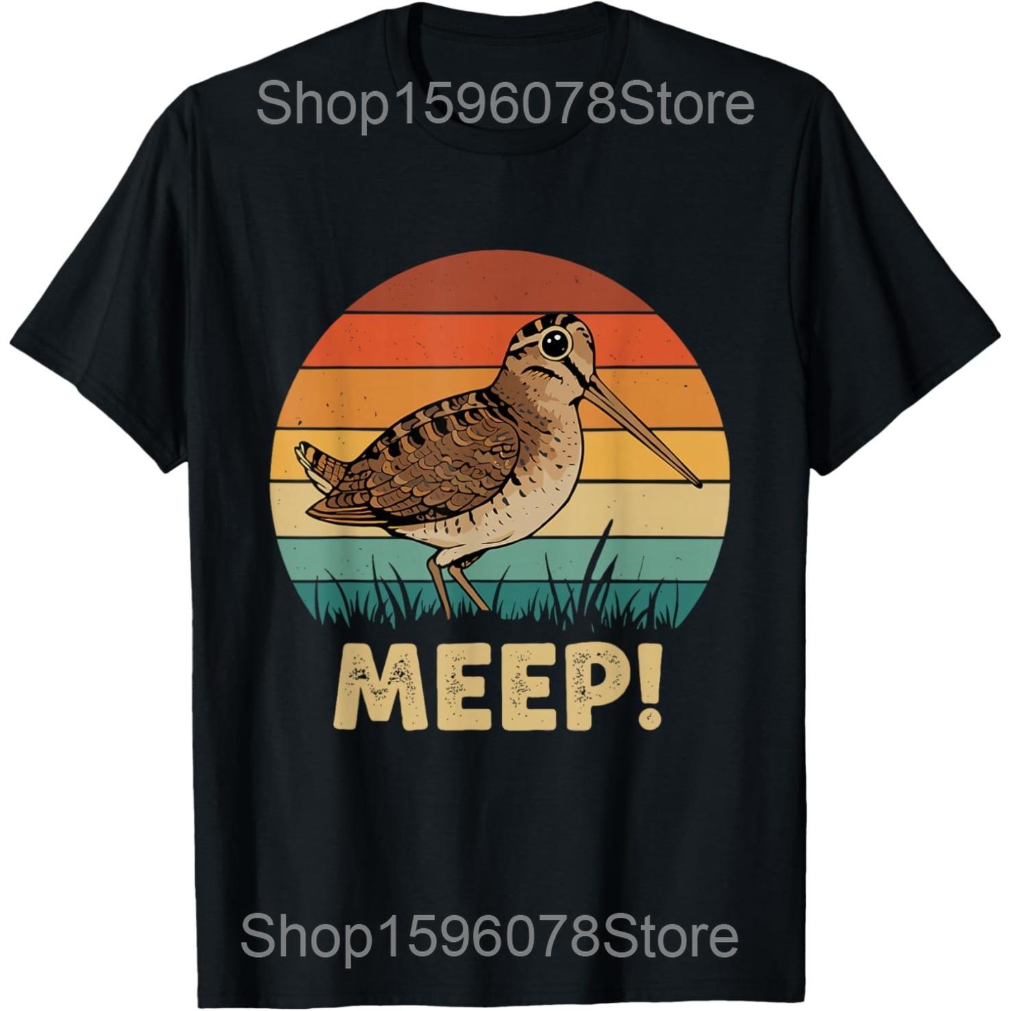 

Funny Bird American Woodcocks Meep T Shirts Men Women Pure Cotton Humor Streetwear Tee Shirt Short Sleeve Unisex Loose Clothing 4XL