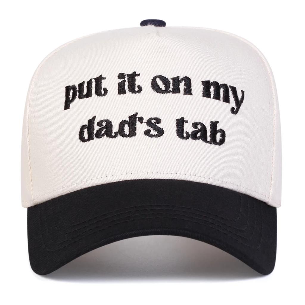Unisex Put It On My Dad's Tab Letter Embroidery Baseball Caps Outdoor Adjustable Spring and Autumn Casual Sunscreen Hat