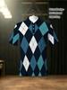 Men'S Outdoor Polo Shirt, Argyle Pattern, Polyester Fabric, Mixed Colors, Multiple Sizes Available, Stylish And Durable, Suitable for Hiking And