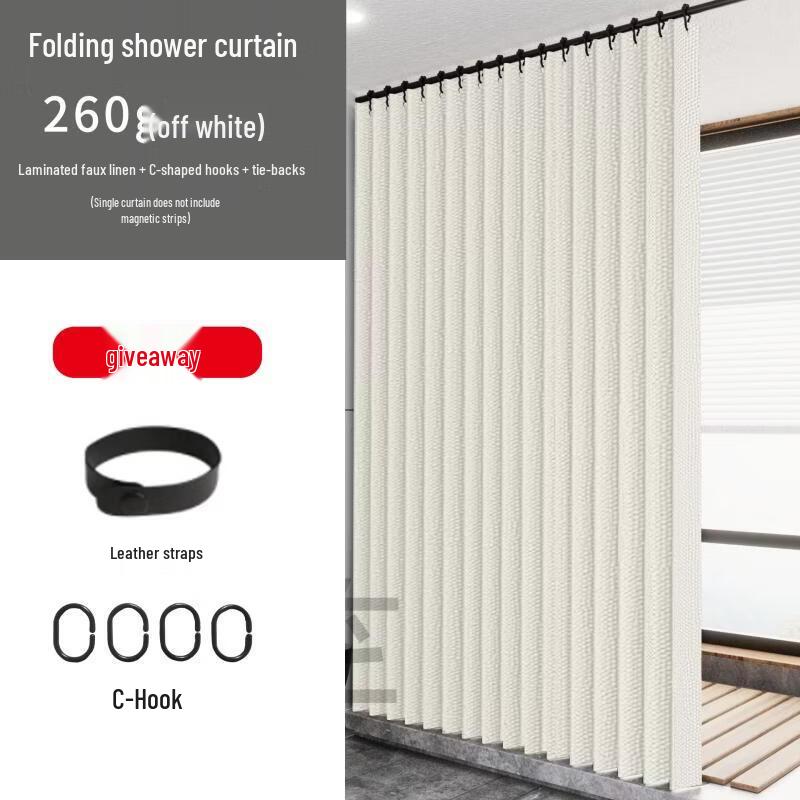 Handun Foldable Bathroom Shower Curtain