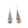 Natural Spiny Oyster Gemstone 925 Sterling Silver Jewelry Handmade Earrings 1.9" EE-165-45