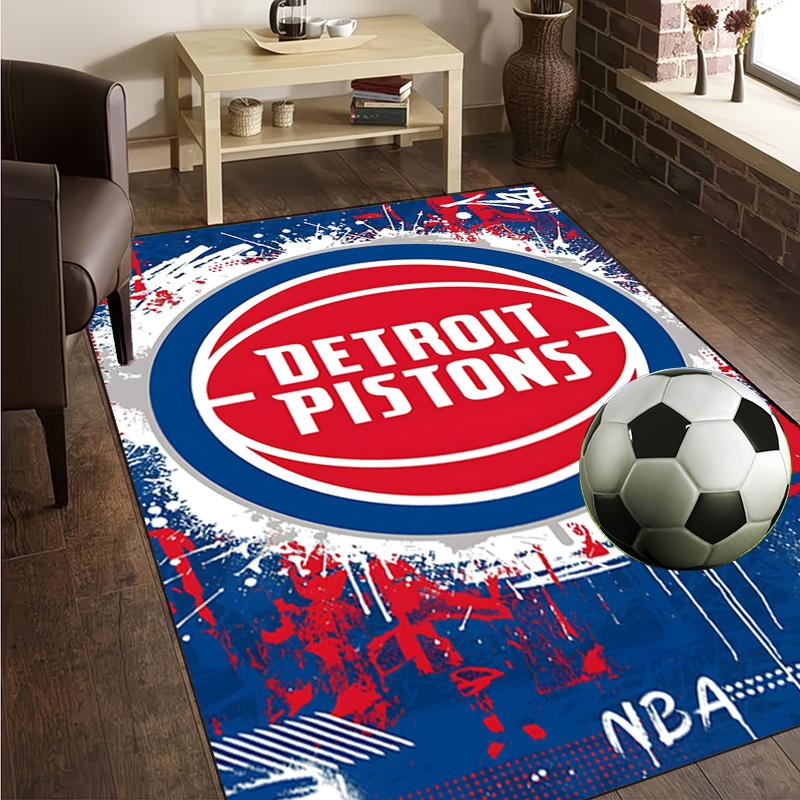 Detroit Basketball Art Rug Office Carpet Non-Slip Mat, Chair Rug Floor Covering for Gaming, Bedroom, Living Room , Home Decor Christmas Gift