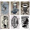 Vintage Barber Shop Tin Sign Retro Metal Plaque Cut Shave Themed Wall Art Decorative Iron Painting Stickers