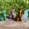 2Inch Wolf Stone Statue,Determined Wolf Polished Healing Crystal Hand-Carved Gemstone Crystal Figurine Animal Collection Sculpture (Tiger Eye)