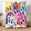 Little Pony (9) Customize Text Blanket Throw Customizable Blanket Comfortable for Seaside Sofa Couch Chair Four Seasons Universal