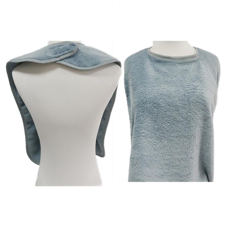 Washable Clothing Protector Coral Fleece Reusable Adult Bib for Dining Eating Feeding Large Towel Bib for Men Women