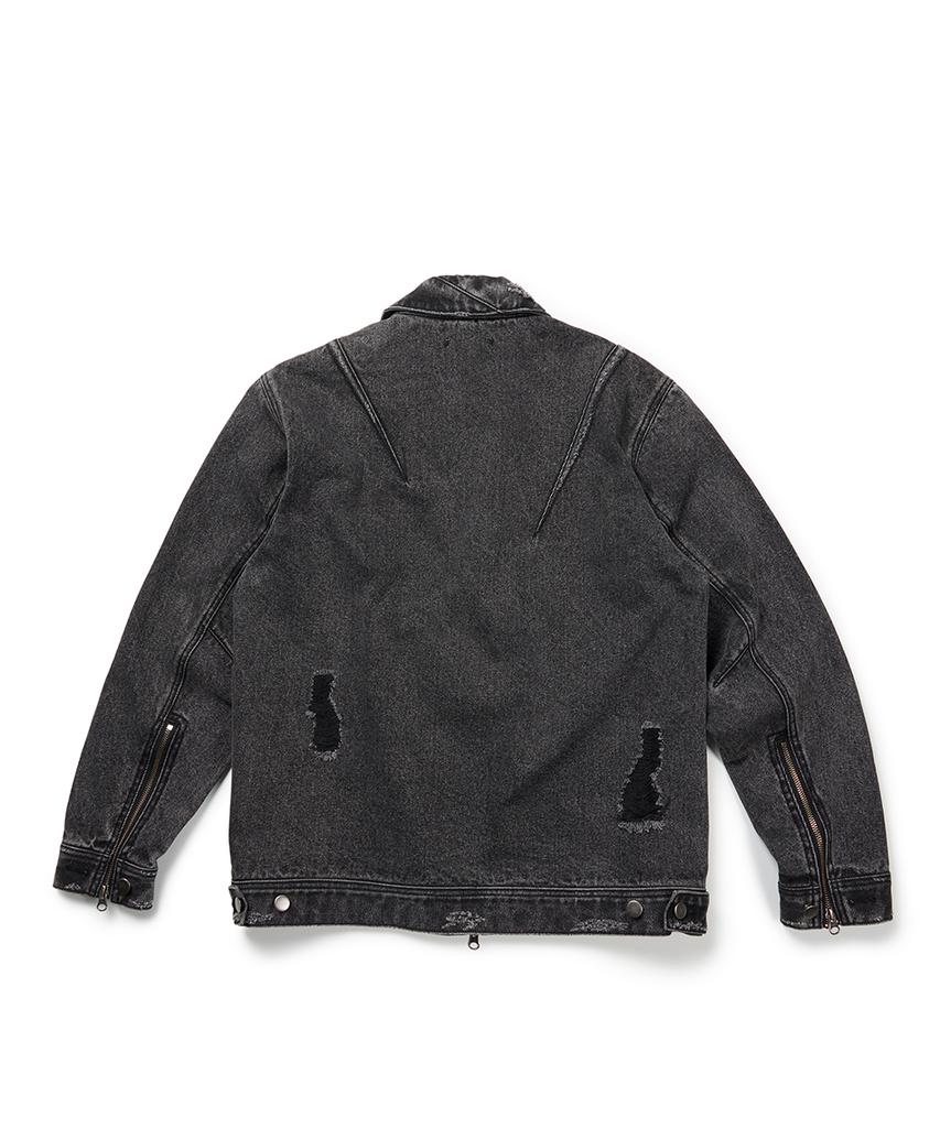 Etce Destroyed Dart Trucker Jacket (Black)