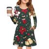 Christmas Day Girls' Long Sleeve Dress - Color Pocket Dress