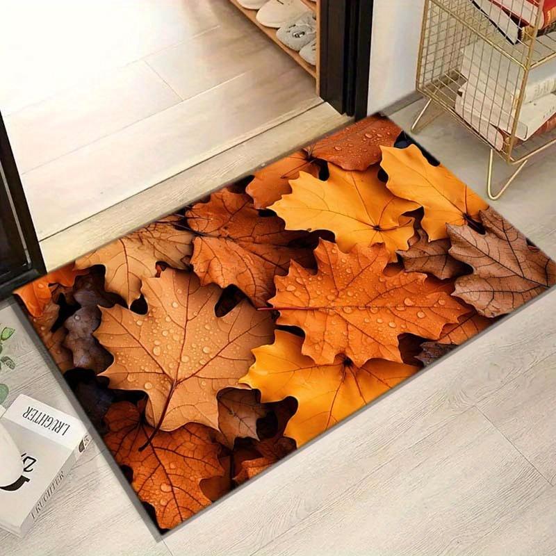1pc Autumn Brown Maple Leaf Area Rug, Versatile Home Decor, Ideal Gift, Perfect for Bedroom Porch Indoor Corridor Dining Room