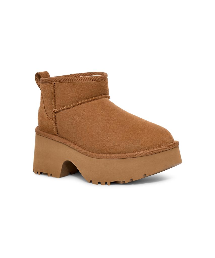 Ugg [Women] Chunky Heel Boots (Classic Ultra Mini New Heights) - Chestnut / 1158311Che