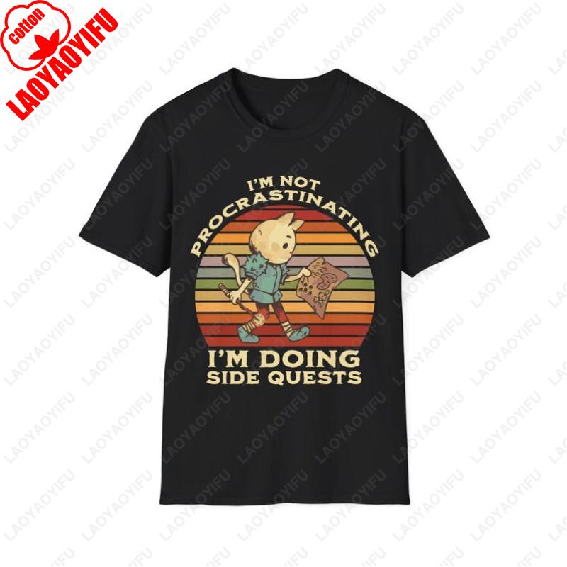 Funny DnD Gamer Im Doing Side Quests RPG Clothing Men Women High Quality Cotton Tshirt Vintage Classic Fashion Streetwear Tees