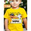 Customized Halloween Boy Name Printed Pumpkin T-shirt, a Must-have for a Cool Holiday Party
