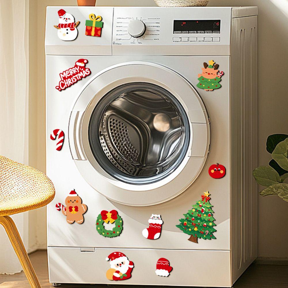 12Pcs Christmas Tree Magnetic Stickers Santa Claus Refrigerator Magnets  Holiday Gifts