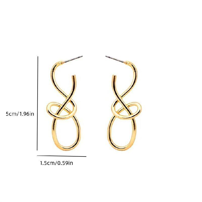 1 Pair of Trendy Stylish Golden Dangle Earrings Big Circle Design Match Retro Daily Outfits Party Accessories Fashionable Stuff