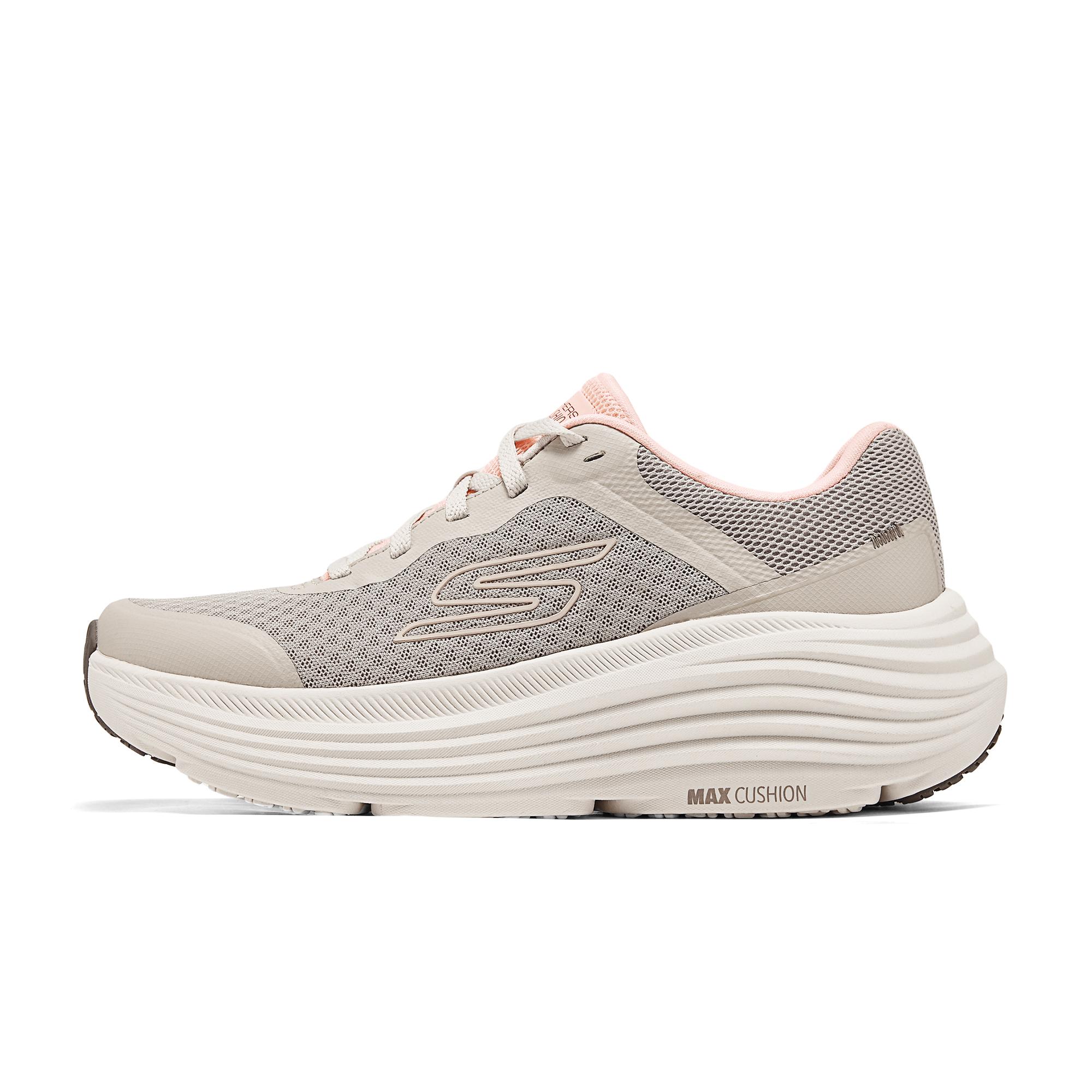 Skechers Lightweight Supportive Shock Absorbing Balance Anti-Tipping Durable Low-Top Casual Running Shoes Women sneaker Gray 129470-NAT 35