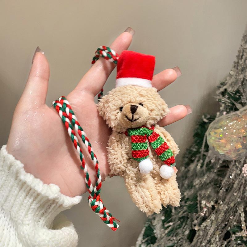 Осенне-зимний фликовый рождественский кукольный кулон-ожерелье мультяшный детский милый нишевая цепочка для свитера легкий предмет роскоши