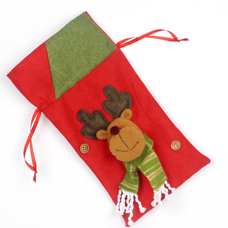 

Creative Gift Christmas Bags Featuring Adorable Cartoon Santa And Snowman Designs For Cheer Holiday Small Burlap Bag Reindeer
