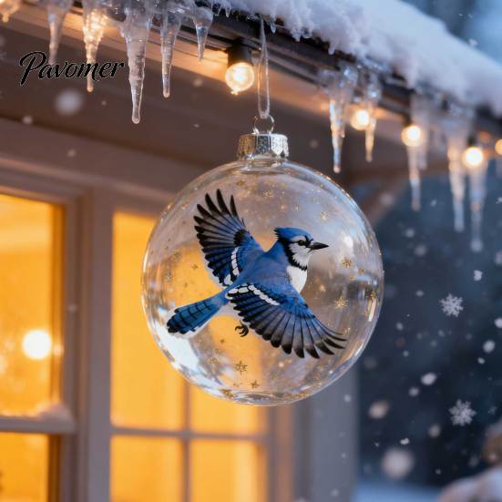 Collectible Bird Glass Ornaments Nature Faux Crystal Ornament Handmade 3D Warmth And Meaning Set Clear Plastic Christmas Ball Holiday Decor Loved One