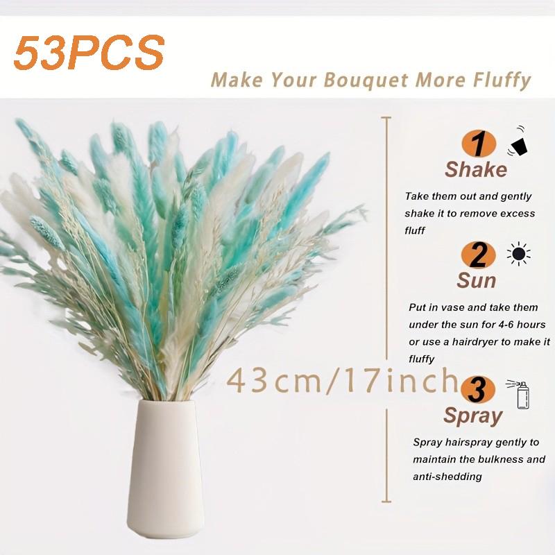 

Dried Flowers Artificial Bouqet Blue Natural Phragmites Home Interior Balcony Decoration Fluffly Pampas Reeds Photography Props