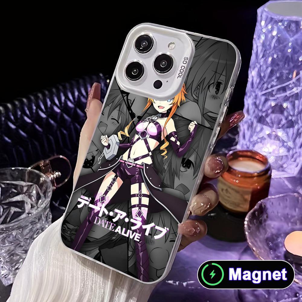 Date a Live Yamai Kaguya White Translucent MagSafe Mobile Phone Case for iPhone 17 16 15 14 13 12 11 X XR XS Air Pro Max Plus