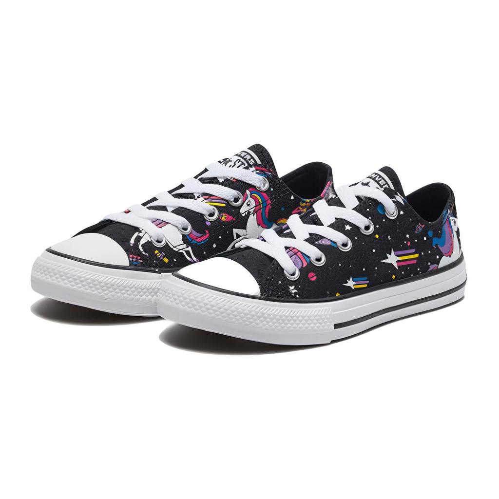 (GS) Converse Chuck Taylor All Star Rainbow Unicorn Black Sneakers 'Black' Kids' 665474C